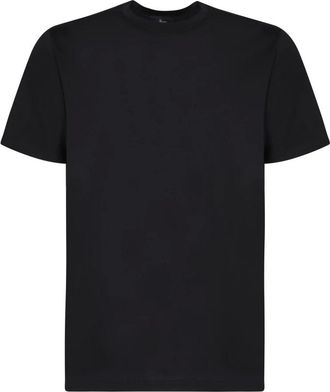 Herno T-Shirts, male, Black, Size: 2XL Short Sleeve Cotton T-shirt, Roundneck