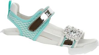 Roger Vivier White Sandals with Crystal Embellished Straps