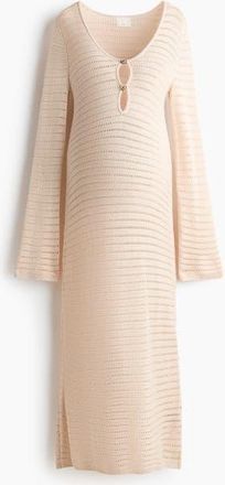 H&M Mama Crochet-look Dress in Light Beige at Nordstrom, Size X-Small