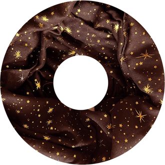 Lina & Lily Gold Foil Star Womens Snood Scarf Lightweight (Brown)