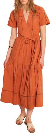 Mint Velvet Cotton Cheesecloth Maxi Dress in Orange at Nordstrom, Size X-Large