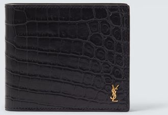 Saint Laurent Croc-effect leather wallet