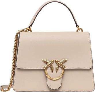 Pinko Crossbody Tas - Dames - Handtassen - Beige - ONE Size - Leer - Tassen