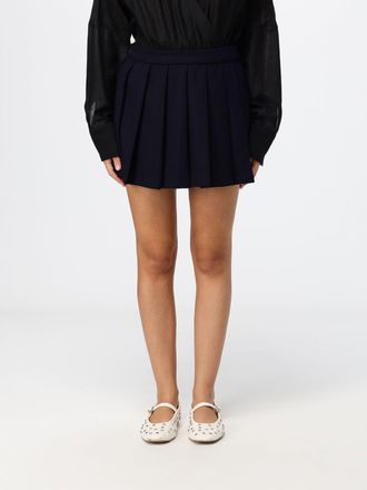 Eleh College-Style Pleated and Flared Mini Skirt with a Mid-Rise Waist