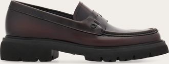 Ferragamo Men Penny loafer with chunky tread Red Size 10.5