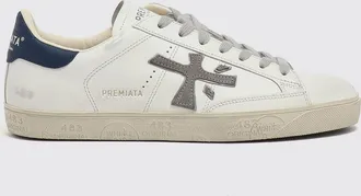 Premiata Steven Calfskin Leather Trainers with Contrasting Logo