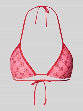 HUGO BOSS Bikini-Oberteil mit Logo-Muster in Pink, Gr&ouml;&szlig;e XL