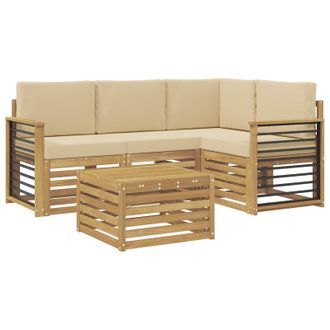 vidaXL Conjunto De Sof&aacute;s De Exterior 5 Pcs Y Beige 59 X 59 X 37 Cm Vidaxl