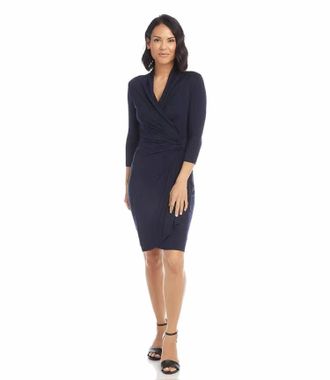 Karen Kane Natalia Cascade Mini Dress In Navy