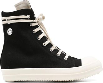 Rick Owens eyelet-detail high-top sneakers - men - Cotton/Polyurethane/Polyurethane/Fabric/Rubber - 45 - Black