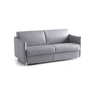 Dmora Sof&aacute; Cama 2 Plazas Follina, Fundas Desmontables, Almacenaje Made In Italy, Apertura Abatible, 160x95 Cm Gris