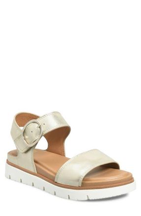 S&ouml;fft Gweneth Ankle Strap Platform Sandal in Platino at Nordstrom, Size 6.5