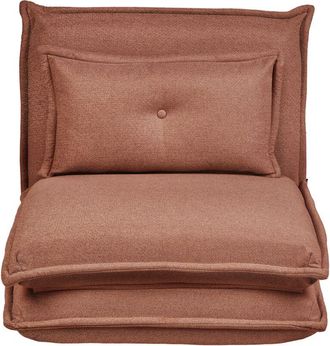 Beliani Sofa Bed Brown Floor Chair Fabric Upholstery Single Sleeper Fold Out Chair Bed with Cushion Modern Design Kids Room Living Room DELLEN