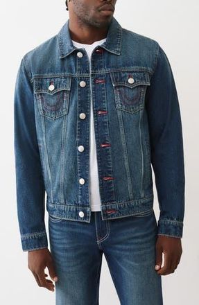True Religion Jesse Trucker Jacket in Dark Fir Balsam Wash at Nordstrom Rack, Size X-Large