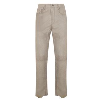 Diesel Straight Jeans, male, Gray, Size: W36 P-Mic-A Leather Trousers