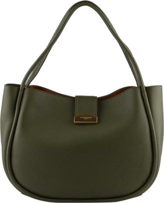 Pourchet Tassen, Dames, Groen, ONE Size, Leer, Liane Schoudertas