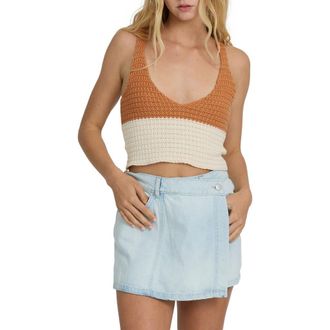 Billabong Anders Colorblock Sweater Tank in Caramel Cafe at Nordstrom, Size X-Large