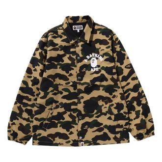 A Bathing Ape 1st Camo Nylon Tussah Coach Jacket Yellow 1K30-140-005-YELLOW