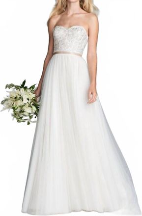 Watters Yvaine Strapless A-Line Bridal Dress In Ivory/ivory/ivory
