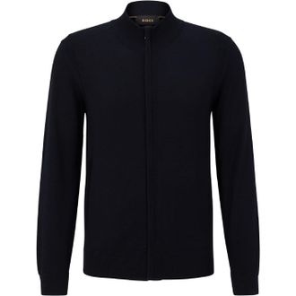 HUGO BOSS Mens Regular Fit Long Sleeve Sweater in Blue - Size X-Large