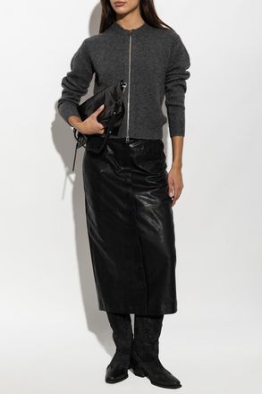 AllSaints Leather Skirt Rock, Womens, Black