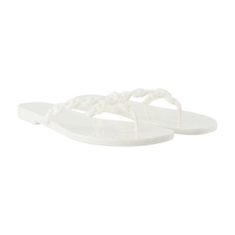 Tory Burch Twisted Jelly Strap Sandals - White