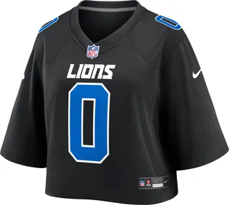 Nike Jahmyr Gibbs Detroit Lions Nike Womens NFL Cropped Tundra Game Jersey in Black | WCJF00A9JF-K65