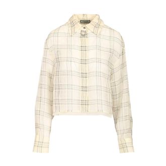 Durazzi Milano Semi-sheer Short Shirt - female - Durazzi Milano - Shirts - Beige - S - Blouses & Shirts