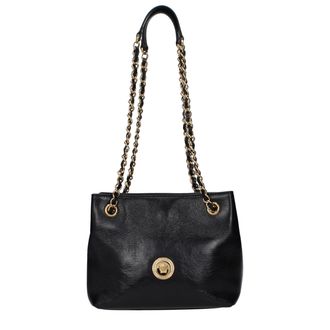 Versace Black Leather Shoulder Womens Bag