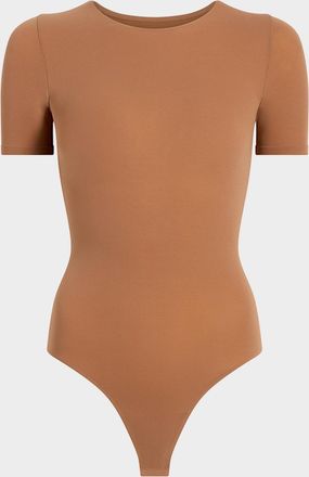 Commando Ballet Short-Sleeve Microfiber Thong Bodysuit