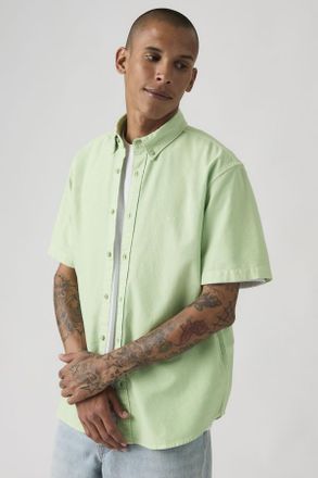 Levi's Short Sleeve Authentic Button Down Shirt - Hombre - 2XL - Verde / Cameo Green Garment Dye