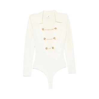 Elisabetta Franchi Dames, Tops, Wit, Maat: S