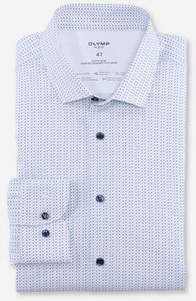 Olymp Langarmhemd OLYMP No. Six 24/Seven super slim, Herren, Gr. 45, N-Gr, blau (bleu), Obermaterial: 64% Baumwolle, 27% Polyester, 9% Elasthan, Hemden Lang