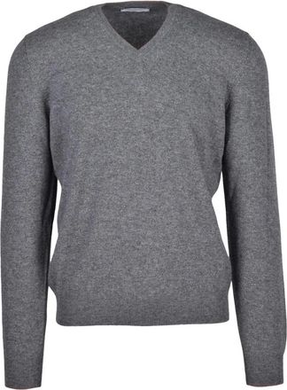 Gran Sasso Kasjmier Wol Pullover Trui - Heren - V-hals truien - Grijs - 5XL - Wol - Truien & Vesten