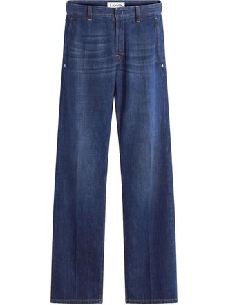 デニム・ジーパン LANVIN WIDE LEG JEANS Lanvin Future printed denim wide leg trousers | The Fashion