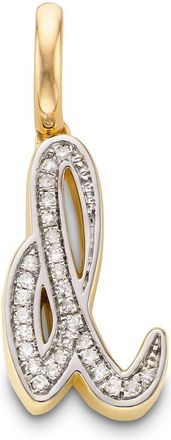 Monica Vinader Gold Alphabet D Diamond Pendant Charm Diamond