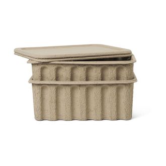 Ferm Living Ferm-living Cajas De Almacenamiento Decorativas Beige Pack De 2