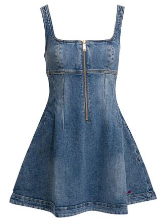 Self Portrait Denim Flared Dress