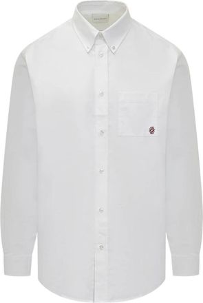 Dr&ocirc;le de Monsieur La Chemise Oxford - Heren - Casual Overhemden - Wit - S - Katoen - Overhemden