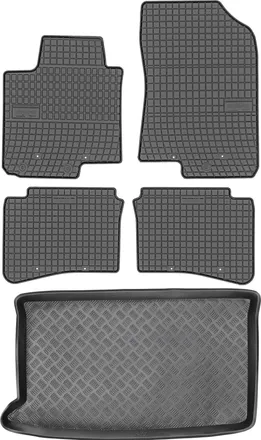 OEM Juego De Alfombrillas De Goma Para Coche Y Alfombrilla Para Maletero Para Hyundai I20 Ii Hatchback (2014-2020)