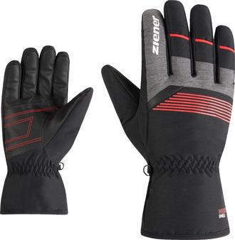 Ziener Skihandschuhe ZIENER GEVIN-Z glove man, Herren, Gr. 10.5, schwarz (schwarz. rot), Obermaterial: 100% Polyester; Innenseite: 100% Polyester; Futter: 10