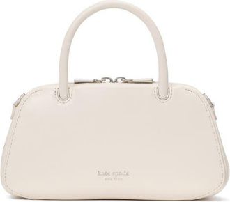 Kate Spade New York mini grace fine grain leather top handle bag in Cream at Nordstrom
