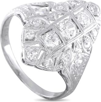 Luxury Bazaar Antique Platinum 1.0ct Diamond Art Deco Ring MF15-062426