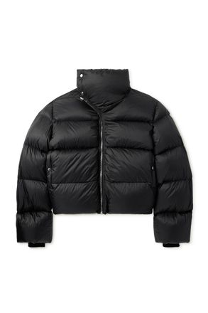 Rick Owens Turtle Cropped Quilted Recycled Shell Down Jacket