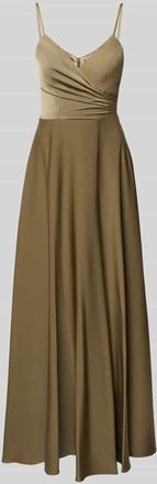 Laona Abendkleid mit Spaghettitr&auml;gern in Oliv, Gr&ouml;&szlig;e 32