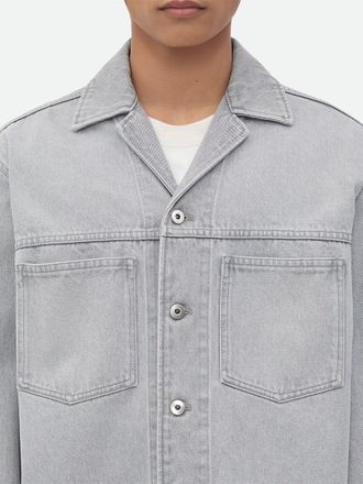 Bottega Veneta Mens Wash Denim Shirt - Light Grey Cotton - Size EU 48 (Mens)