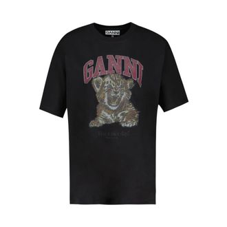 Ganni Heren, Tops, Zwart, Maat: XS Katoen