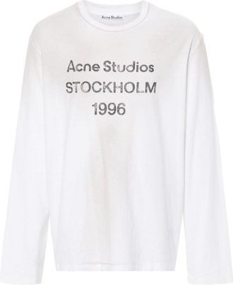 Acne Studios long-sleeve round-neck T-shirt - unisex - Cotton/Hemp - L - Neutrals
