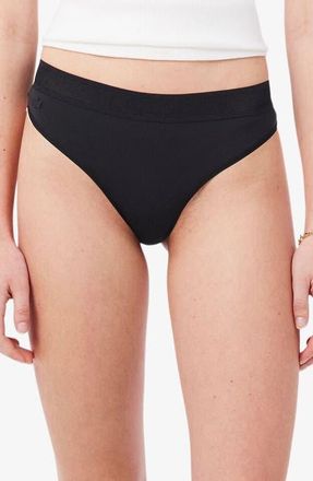 Lacoste Solid Thong in Noir at Nordstrom, Size Xx-Small