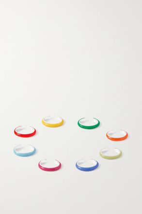Fry Powers Set Di Otto Ear Cuff In Argento Sterling E Smalto The Complete Set Unicorn Rainbow - Rosa